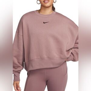 Nike Phoenix Fleece Smokey Mauve Crop Crewneck Sweatshirt, size small